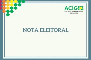 Nota Eleitoral para registro de chapas